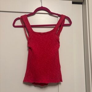 Pilcro Fuchsia Ribbed Knit Tank